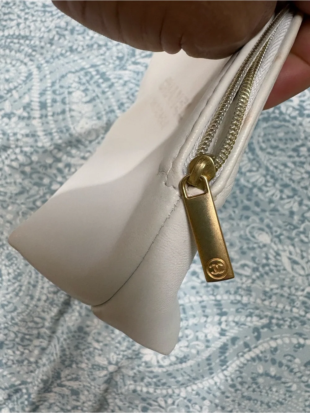 CHANEL White Skincare Cosmetic Pouch